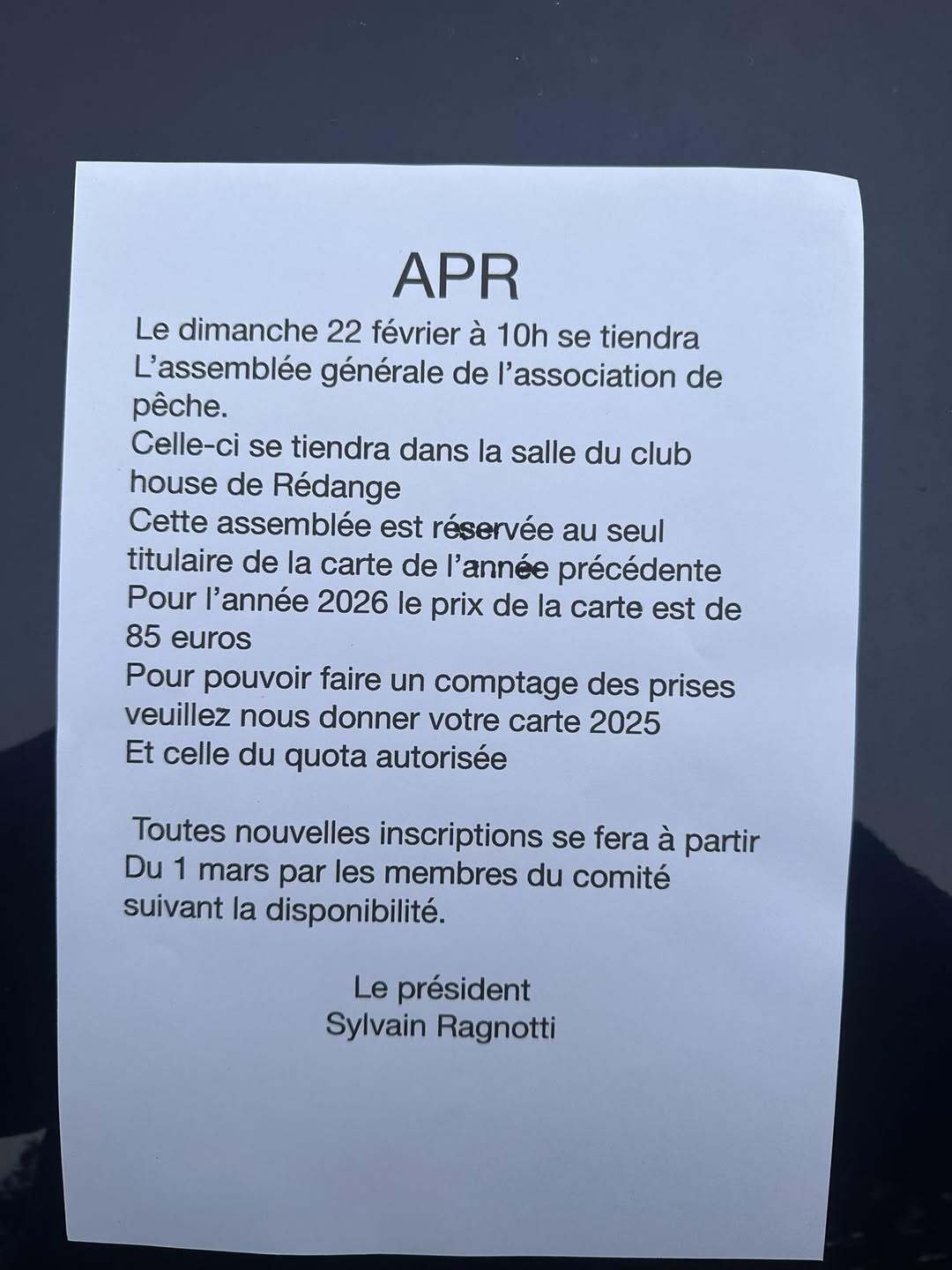 Carte de membre